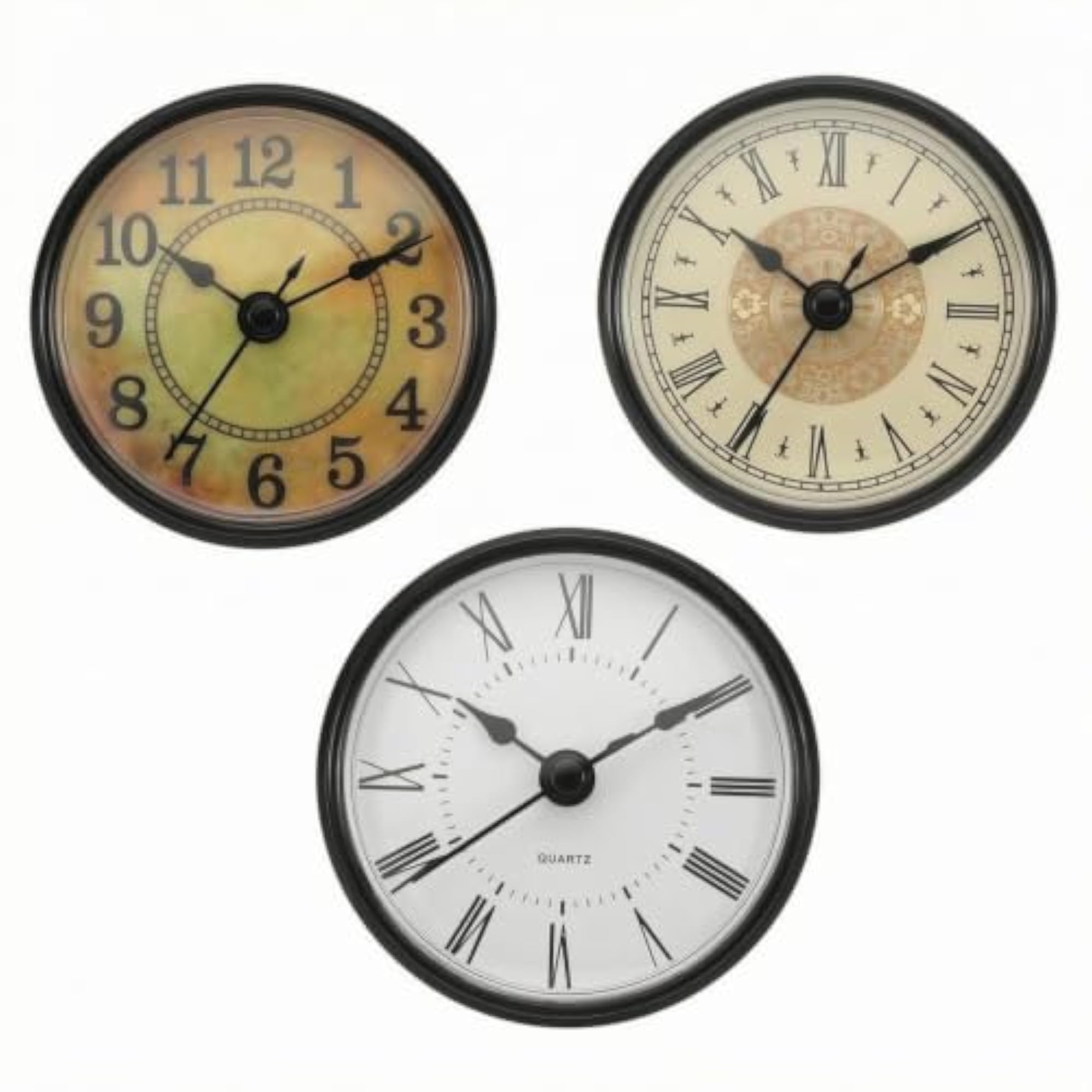 3 Pieces DIY Craft Round Quartz Timekeeping Device Insert